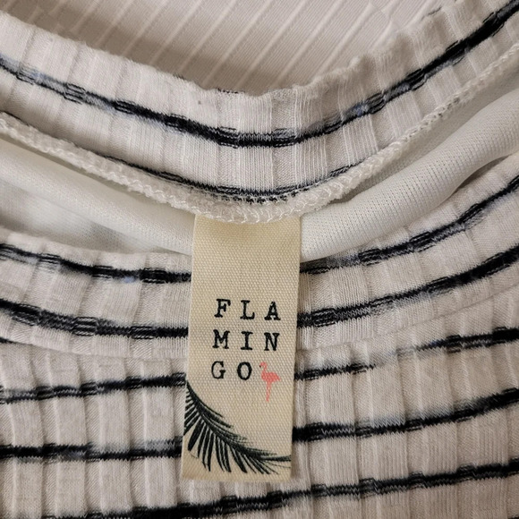 Flamingo Striped Knee Length Long Sleeve Dress sz M - Picture 3 of 8